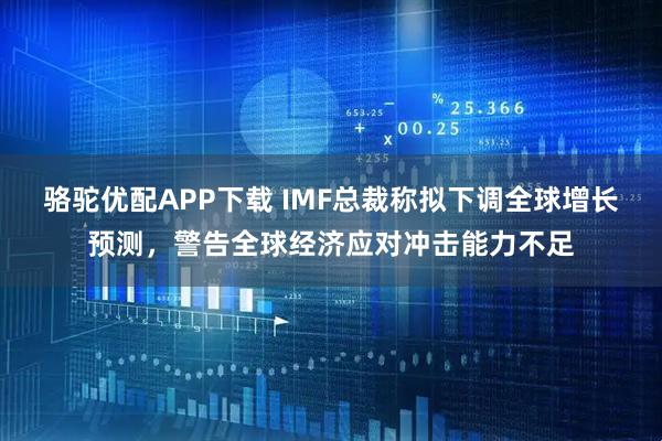 骆驼优配APP下载 IMF总裁称拟下调全球增长预测，警告全球经济应对冲击能力不足